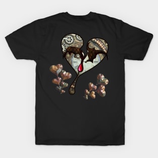 Wonderful elegant steampunk heart with clocks and gears T-Shirt